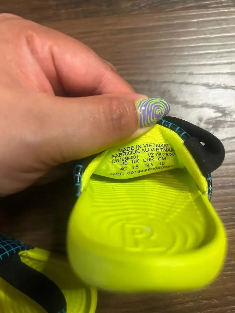 Nike Toddler Kawa Slide SE Sandals - Black/Aquamarine-Cyber (CW1658-001)
